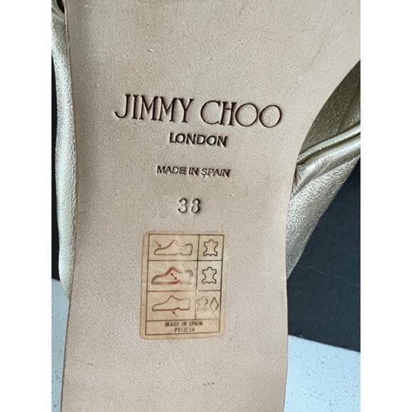 Jimmy Choo Narisa gold leather flat sandals Size 38 - Picture 7 of 9